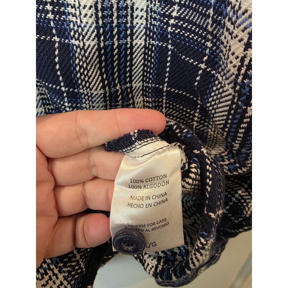 Pacific Trail Men's Button Up Shirt Plaid Sz L Blue White Thick Quality Gorpcore - Picture 4 of 5